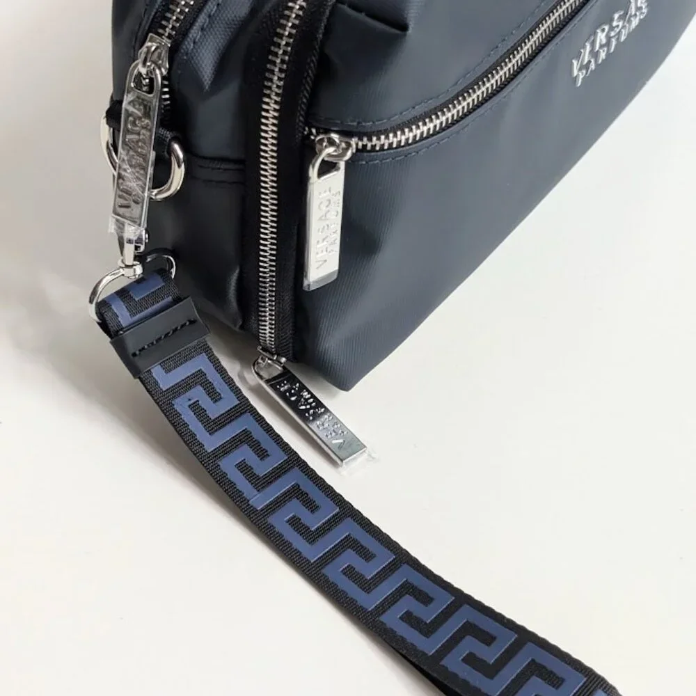 Versace Parfums Dark Blue Dopp Kit Cosmetic Toiletry Bag NWOT